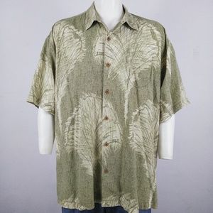 Tommy Bahama green 100% Silk vintage men's shirt